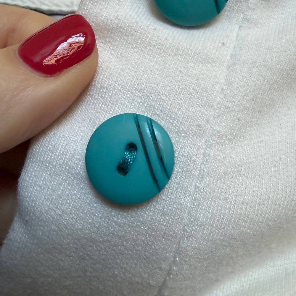 Vintage 80s San Francisco Sport Mazzella Teal Colorblock Pullover Sweatshirt M - Picture 7 of 16